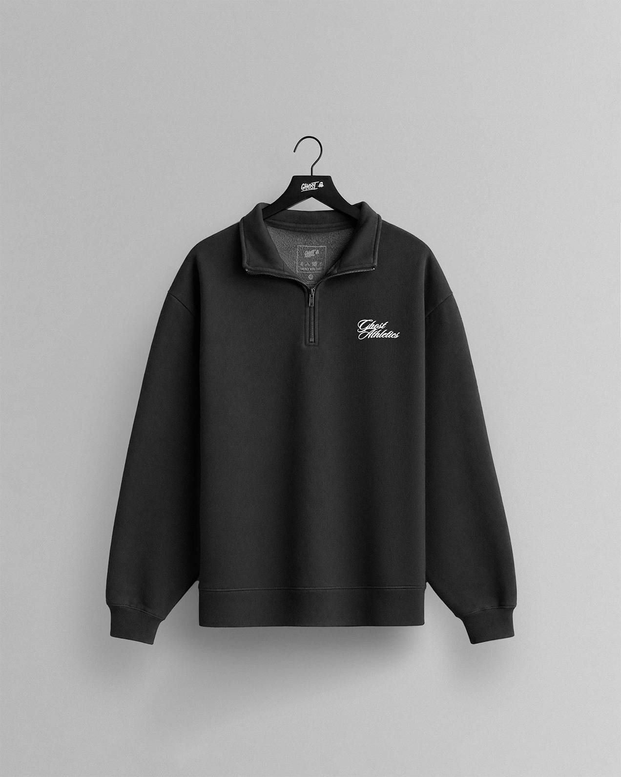 GHOST® ATHLETICS HALF ZIP | FADED BLACK