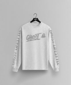 GHOST® CORE LOGO LONG SLEEVE V2 | HEATHER WHITE