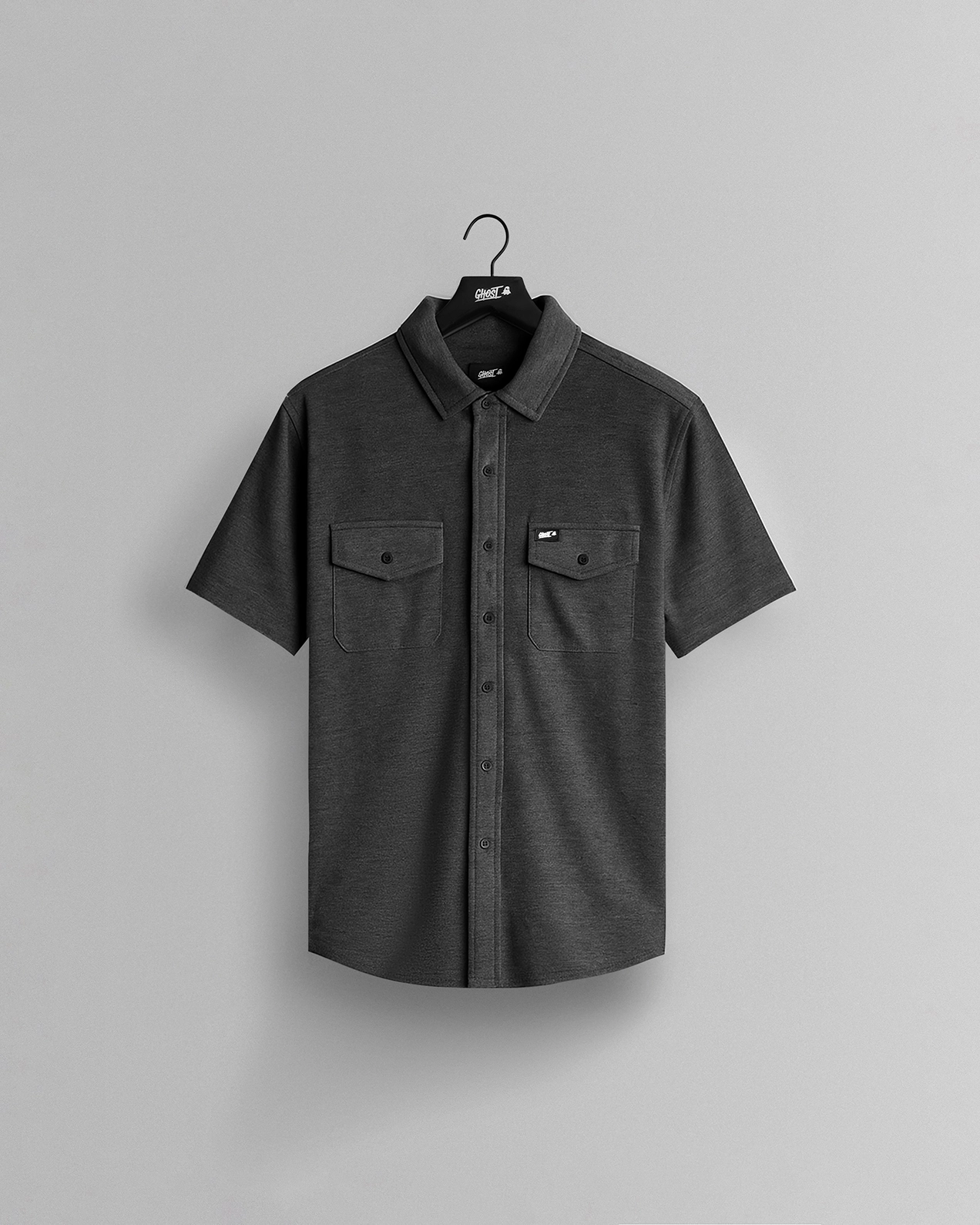 CoreShortSleeveButtonDownHeatherBlackFront.png